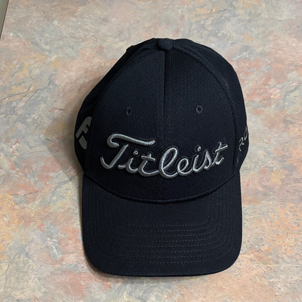 Titleist Black Cap with Silver Script Logo